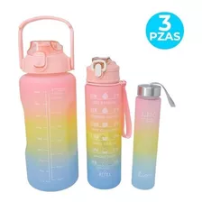 Botella De Agua Alta Calidad Deportiva 3 Pzas Familia