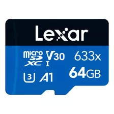 Tarjeta De Memoria Micro Sd Lexar 64gb Clase10 V30 4k Uhd U3