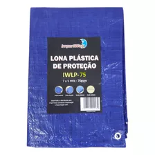 Lona Plástica Impermeável 7x5 Mts Carreteiro Reforçada Azul