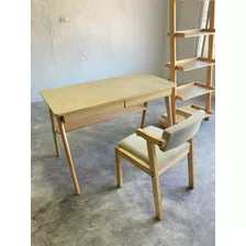 Escritorio Y Silla De Madera 100% Tapizada Modelo - Santy