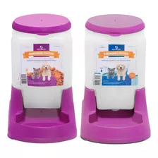 Kit Comedouro E Bebedouro Pequeno Pet 3l Automatico Oferta Cor Rosa