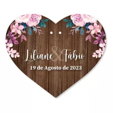 Porta Aliança De Coração Personalizado Casamento 22x19cm