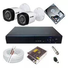 Sistema De Segurança 2 Câmeras Hd Ir 20m Dvr 4ch Acesso P2p