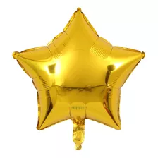 20 Balão Metalizado Estrela Dourado 45cm Decoração Festa Ar