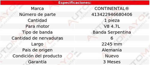 Banda Acc 2245 Mm Continental Lx470 V8 4.7l Lexus 98-07 Foto 5