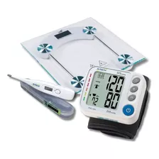 Medidor De Pressão Arterial Digital + Termometro + Balança