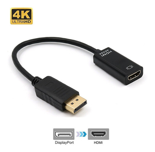 Cable Adaptador Dp A Hdmi De Resolución 4k (macho A Hembra)