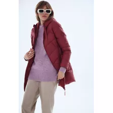 Campera Larga Ultra Light Liviana Roja Mujer Desiderata