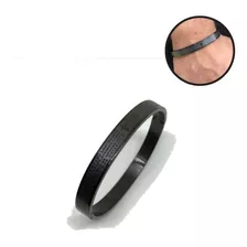 Bracelete Aço Pai Nosso Pulseira Masculina Stell 316l Preto