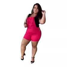 Jardineira Plus Size Macaquinho Com Strech Tamanho Grande