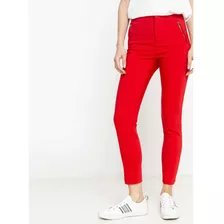 Pantalon Mujer Color Rojo Coral Talla 46 Basament Nuevo