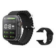 Smartwath Jl12 Ultra2 Reloj Inteligente Doble Toque Carga Inalámbrica Llamadas Notificaciones Deportes Sensor De Ritmo Cardiaco Isdewatch Negro