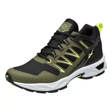 Tenis Deportivo Para Hombre Color Verde Con Negro Y Agujetas