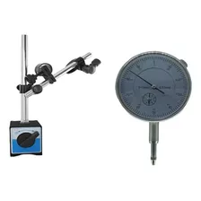 Kit Relógio Comparador + Base Magnética Usinagem Precisão