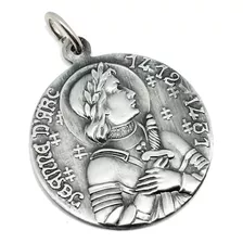 Medalla Juana De Arco - Incluye Cadena + Grabado - 26mm / Al
