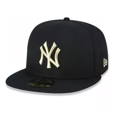 Boné New York Yankees 5950 Gold On Black Fechado - New Era