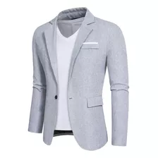 Blazer Casual De Cuello De Solapa Con 1 Botón Para Hombre