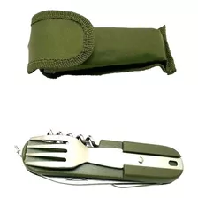 Set Cubiertos Plegable Mini Camping Militar Supervivencia 