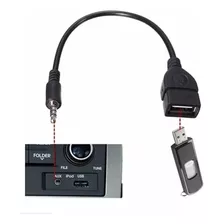 Cabo Adapt Usb Pendrive Fêmea 3,5m X P2 Entrada Auxiliar