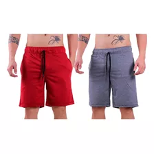 Kit 2 Bermudas Masculinas Moletom Short Estampas Atacado Fit