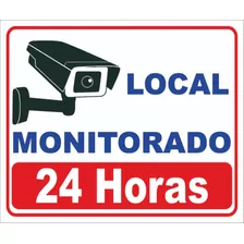 Placa De Sinalização | Local Monitorado 24 Horas | 60x40
