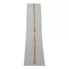 Pulsera De Placas Oro 10k Para Mujer Dama 18cm