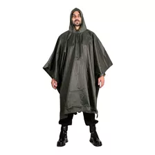 Poncho Impermeável Militar Capa De Chuva Preto Verde 