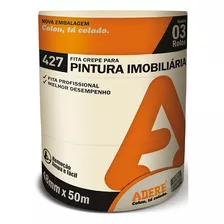 Kit 3 Fita Crepe Pintura Imobiliaria Parede 48mm X 50m Adere