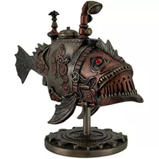 Pintado A Mano Steampunk Submarino Scifi Fantasía Estatua