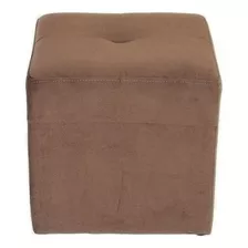 Pouf Cubo Felpa Chocolate / Muebles América