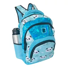 Mochila Panda Azul Costas Feminina Criança Escolar Cor Azul-celeste