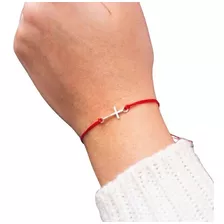 Pulsera Roja De Hilo Con Cruz Regulable Salve Regina