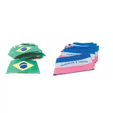 Kit 100 Bandeiras Brasil + 100 Espírito Santo 2,5cmx4,5cm 