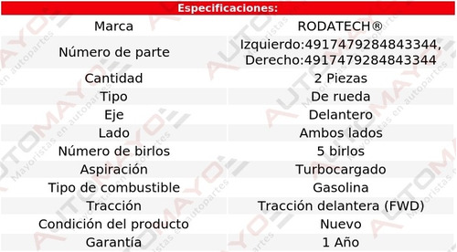 2) Mazas Rueda Delanteras Rodatech Sonata L4 1.6l 2015-2019 Foto 2