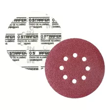 Kit 50 Disco De Lixa Velcro Vermelho 150mm Grão 80 Starfer