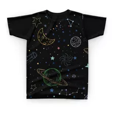 Camiseta Camisa Espaço Planetas Estrelas Galáxia Space - D21