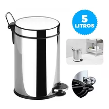 Lixeira Com Pedal E Balde 5 Litros 3040/202 Brinox Cor Cinza