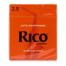 Kit Palheta Sax Alto 2,5 Rico 10 Und Lacrado Original