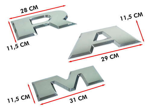 Logo Letras Cromadas Portaln Compatible Con Dodge Ram 19-23 Foto 2