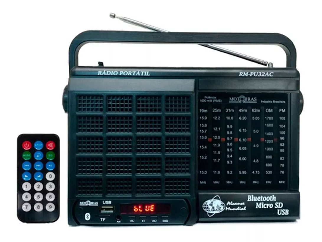 Rádio Rm Pu32ac 7 Faixas Usb Sd Bluetooth - Motobras