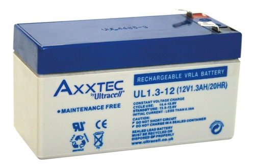 Bateria 12v 1,3 A/h Agm-ul1.3-12  Ultracell - Axxtec