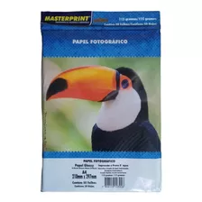 Papel Fotográfico Inkjet A4 Glossy 115g 50 Fls Masterprint Cor Branco