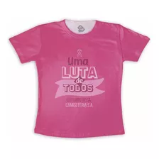 Camiseta Estampada Outubro Rosa Uma Luta De Todos Empresa 