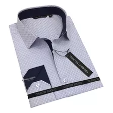 Camisa Masculina Trabalhada Casual Manga Longa Sem Bolso