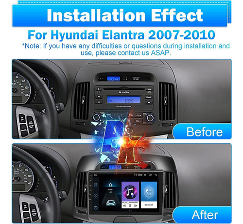 Hyundai Elantra Radio Android 10 Car Estreo 2007-10 Foto 2