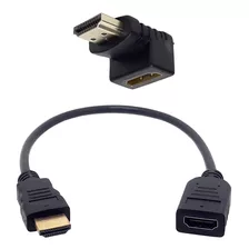 Cabo Hdmi 30 Cm 90° Pequeno Curto P/ Chromecast E Outros