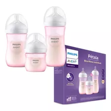 Kit Triplo Mamadeiras Pétala 3.0 Rosa - Scd838/28 Avent