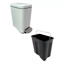 Lixo Slim Para Banheiro Com Pedal 6 Litros Fechamento Sutil 
