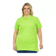 Camisa Polo Piquet Feminina Plus Size Fenomenal
