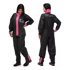 Capa De Chuva Motoqueiro Feminina Blusa Calça Pvc Pantaneiro